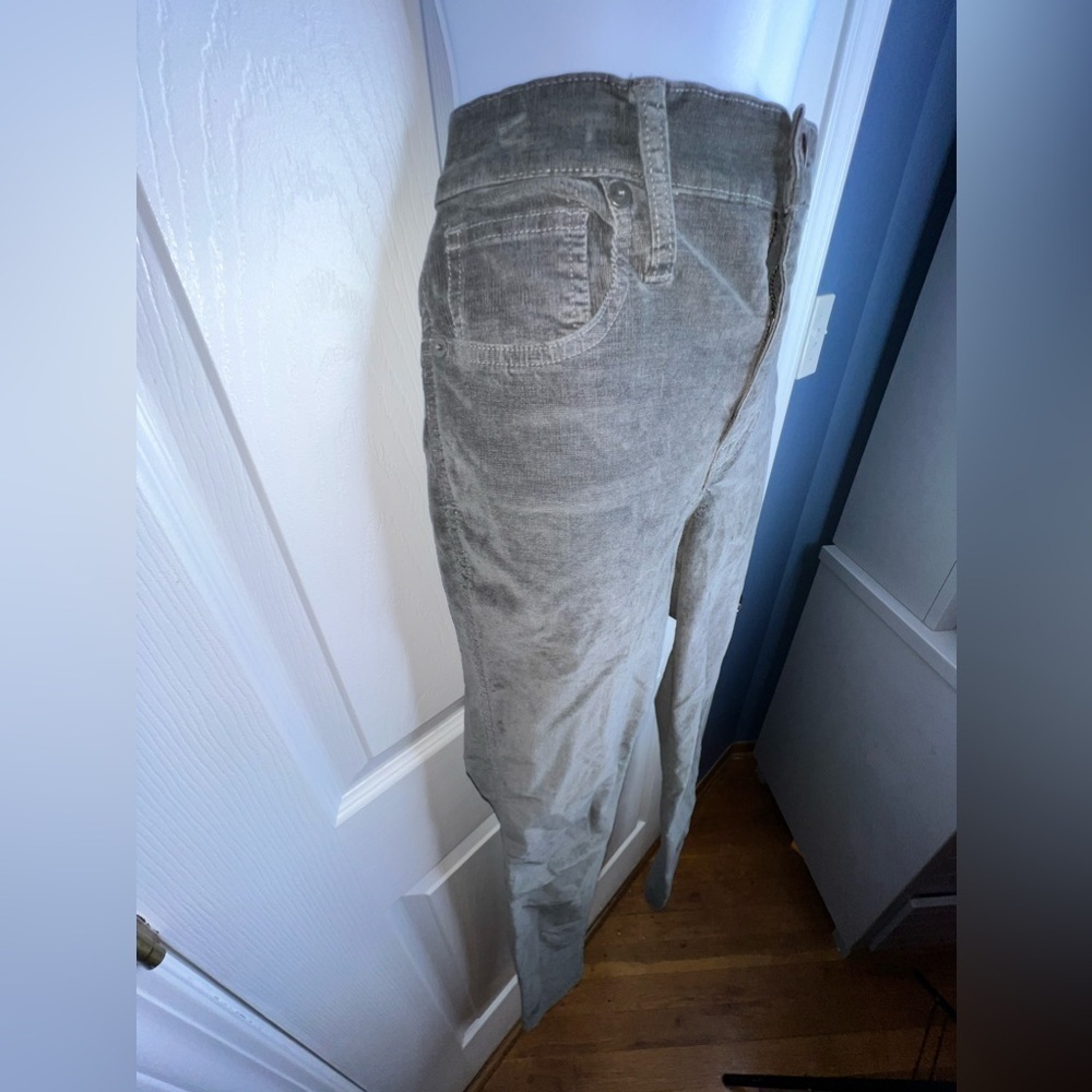Madewell Women's 26 Tall Gray 10'' High Rise Skinny Corduroy Jeans Pants 26T - Picture 5 of 16